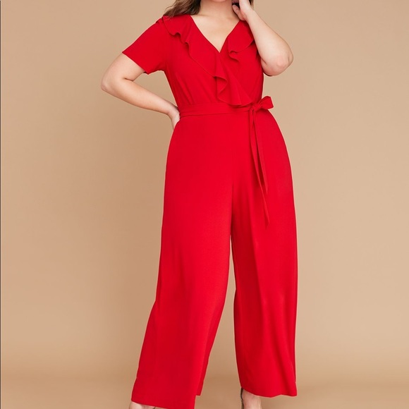 lane bryant red jumpsuit